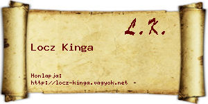 Locz Kinga névjegykártya